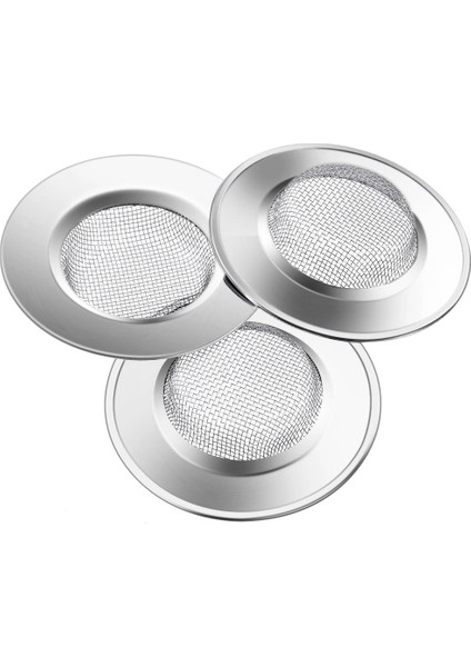 3 Parçalı Lavabo Süzgeci Seti 7,7 Cm Paslanmaz Çelik Drenaj Süzgeci (Yurt Dışından)