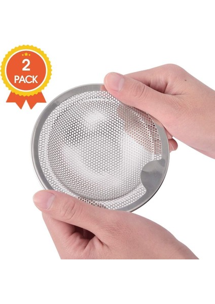 Lot De 2 Crepines D'évier De Cuisine Avec Poignées Aéliorées, Önleyici Ve Asitsiz Paslanmaz Kremalı Krep, 3,5 Poşet (Yurt Dışından)