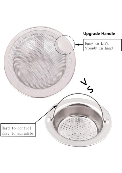 Lot De 2 Crepines D'évier De Cuisine Avec Poignées Aéliorées, Önleyici Ve Asitsiz Paslanmaz Kremalı Krep, 3,5 Poşet (Yurt Dışından) fiyatları