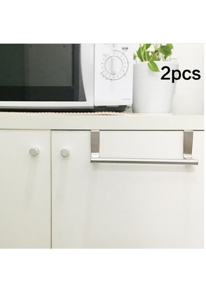 2 Adet 9 "Uzunluk Paslanmaz Çelik Havlu Bar Tutucu, Mutfak Dolabı Üzeri Dolap Kapı Kancası, Organizatör Asılı Askı Raf Depolama Tutucular Aksesuarları, Gümüş (Yurt Dışından)