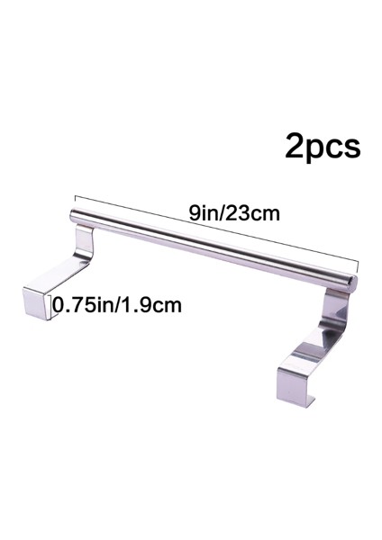 2 Adet 9 "Uzunluk Paslanmaz Çelik Havlu Bar Tutucu, Mutfak Dolabı Üzeri Dolap Kapı Kancası, Organizatör Asılı Askı Raf Depolama Tutucular Aksesuarları, Gümüş (Yurt Dışından) modelleri
