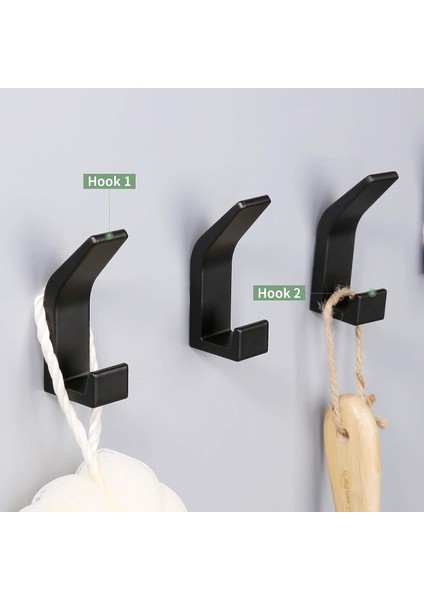6 Parça Kendinden Yapışkanlı Kanca, Banyo Çift Havlu Kancası, Mutfak, Banyo, Ofis, Dolap Için Kendinden Yapışkanlı Duvara Montaj, Alüminyum, Siyah … … (Yurt Dışından) fiyatları