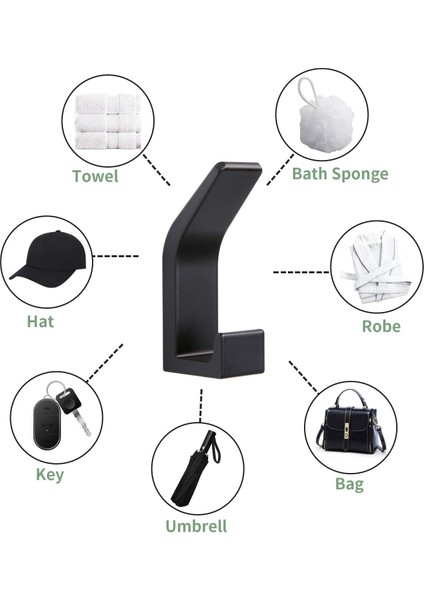 6 Parça Kendinden Yapışkanlı Kanca, Banyo Çift Havlu Kancası, Mutfak, Banyo, Ofis, Dolap Için Kendinden Yapışkanlı Duvara Montaj, Alüminyum, Siyah … … (Yurt Dışından) modelleri