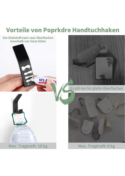 6 Parça Kendinden Yapışkanlı Kanca, Banyo Çift Havlu Kancası, Mutfak, Banyo, Ofis, Dolap Için Kendinden Yapışkanlı Duvara Montaj, Alüminyum, Siyah … … (Yurt Dışından) fırsatları