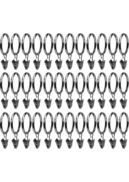 Perde Klipsi 38mm, Perde Klipsi, 36 Parça Klipsli Perde Halkası, Demirden Yapılmış, Klipsli, Güçlü Ve Dayanıklı, Perdeler Için, Duş Perdeleri, Kolye Uçları, Fotoğraflar (Siyah) (Yurt Dışından)
