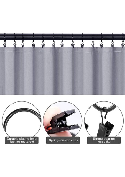 Perde Klipsi 38mm, Perde Klipsi, 36 Parça Klipsli Perde Halkası, Demirden Yapılmış, Klipsli, Güçlü Ve Dayanıklı, Perdeler Için, Duş Perdeleri, Kolye Uçları, Fotoğraflar (Siyah) (Yurt Dışından) fiyatları