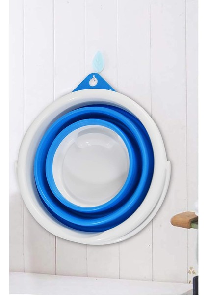 Home-X Katlanır Kova, Temizlik Için Taşınabilir Kova, Dış Mekan Veya Iç Mekan Kullanımı Için Plastik Kova, 10" D X 8 ½" Y, 1,3 Galon Kapasite, Mavi/Beyaz (Yurt Dışından) indirimleri