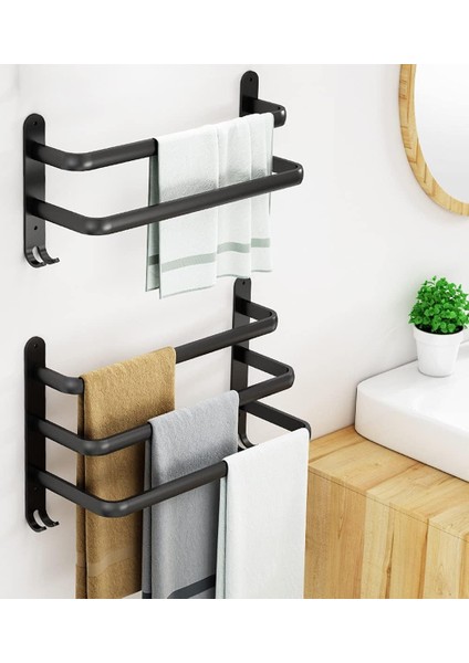 Banyo Duvara Monte Havlu Barı, Mat Siyah Yapışkanlı Havlu Askısı, Oksidasyon Önleyici, Deliksiz Alüminyum Alaşımlı Havlu Askısı (Üç Bar) (Yurt Dışından) indirimleri