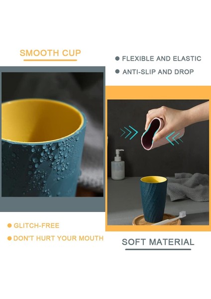 2'Li Paket Kırılmaz, Yumuşak Ve Dayanıklı Banyo Diş Fırçası Bardakları (Açık Mavi Ve Lacivert) (Yurt Dışından) fırsatları