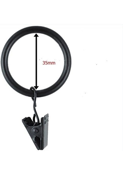 30'Lu Paket Perde Klıpsı35mm Çap Halkalı Perde Klipsi Çok Kullanımlı - Siyah (Yurt Dışından) fırsatları