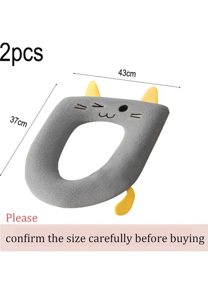 2pcs Banyo Klozet Kapağı, Sevimli Yumuşak Kalın Isıtıcı Yıkanabilir Kumaş Klozet Kapağı Pedleri Velcro İle (Yurt Dışından) fiyatları