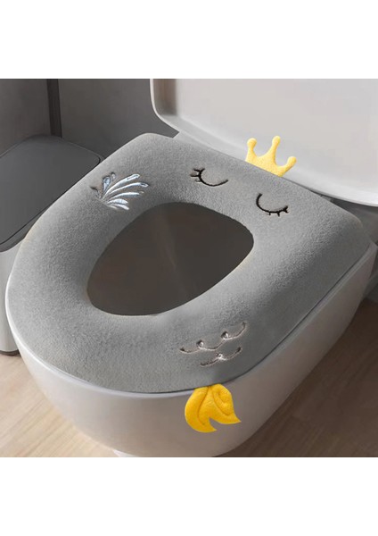 2pcs Banyo Klozet Kapağı, Sevimli Yumuşak Kalın Isıtıcı Yıkanabilir Kumaş Klozet Kapağı Pedleri Velcro İle (Yurt Dışından) indirimleri