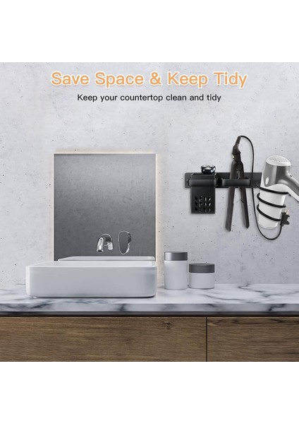 Esinti Banyo Depolama Raf Aksesuarları Tutucu Depolama Seti Saç Kurutma Makinesi Ve Saç Düzleştirici Profesyonel Duvara Monte Alüminyum Aksesuarlar (Yurt Dışından) indirimleri