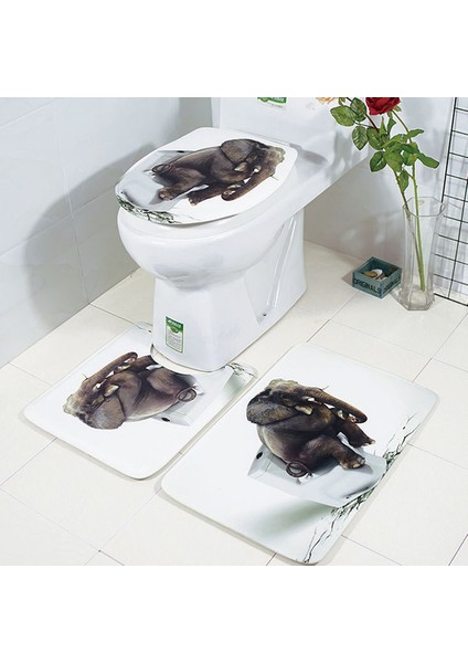 Heheja Modu Banyo Seti Banyo Paspas Seti 3 Parça Banyo Paspas Banyo Halısı Tuvalet Paspas Banyo Paspas Duş Mat (Stil 9) (Yurt Dışından)