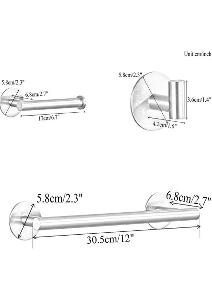 Mat Siyah 30cm Tuvalet Kağıtlığı Ve Kancalı Banyo Havlu Askısı, Yapışkanlı Sondajsız Banyo Aksesuarları, 3 Parça (Yurt Dışından) fiyatları