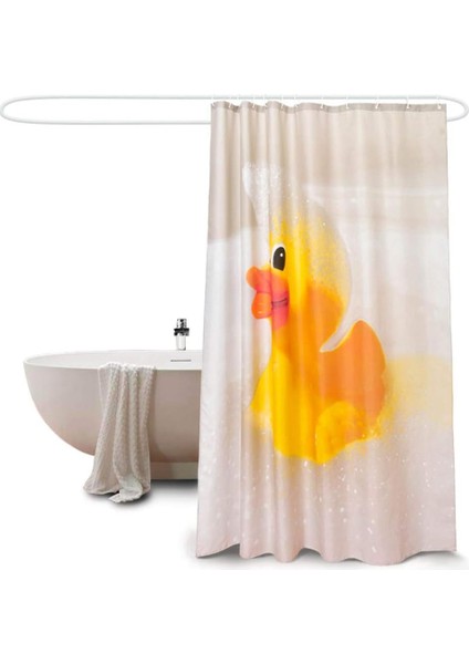 Klasik Karton Kauçuk Ducky Çocuklar Su Geçirmez Yıkanabilir Kumaş Duş Perdesi Hooks72ınchx72ınch (Yurt Dışından)
