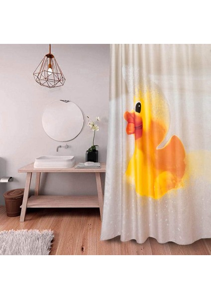 Klasik Karton Kauçuk Ducky Çocuklar Su Geçirmez Yıkanabilir Kumaş Duş Perdesi Hooks72ınchx72ınch (Yurt Dışından) fırsatları