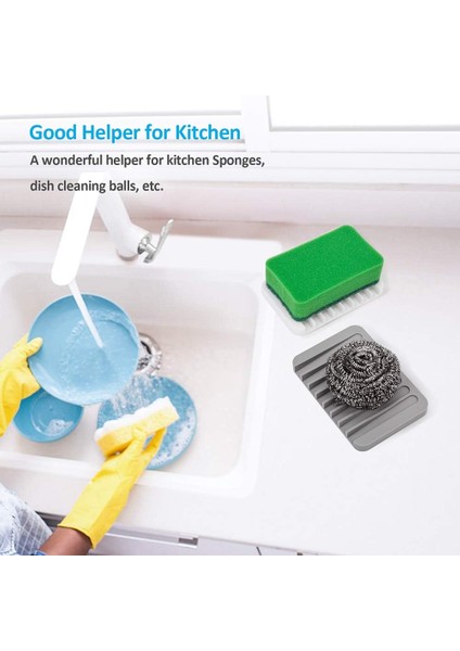 2 Parça Gri Sabunluk, Yüksek Kaliteli Silikon Bambu Sabunluk, Kendi Kendine Boşalan Sabunluk (Yurt Dışından) fırsatları