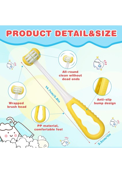 Esinti 3 Paket Yaratıcı Bebek Diş Fırçası 3 Tarafı Güvenli Yumuşak Kıllar Çocuklar Ağız Hijyeni Bakım Diş Fırçası (Yurt Dışından)