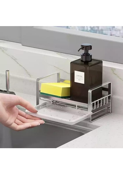 Esinti Sünger Rafı, 304 Paslanmaz Çelik Lavabo Depolama Sünger Rafı, Çıkarılabilir Damlama Tepsisi Sünger Rafı İle Mutfak Lavabo Depolama Rafı (Yurt Dışından) indirimleri