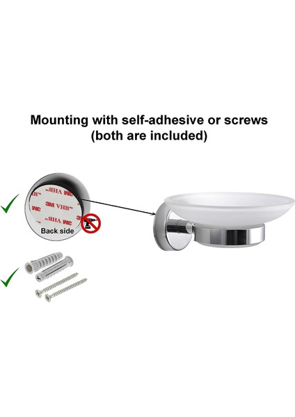 Cam Sabunluk Ve Duvara Monte Kendinden Yapışkanlı Banyo Paslanmaz Çelik Cilalı Kaplama, Ab'de Üretilmiştir, 20 Yıl Garanti (Yurt Dışından) indirimleri