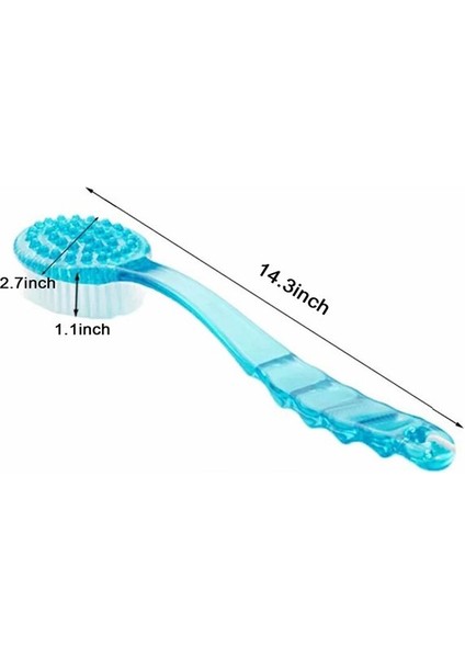 Süper Yumuşak Kıllar Banyo Fırçası Uzun Saplı Duş Vücut Fırçası Duş Vücut Sırt Güzellik Kuru Cilt Vücut Fırçası (Mavi) (Yurt Dışından) fırsatları