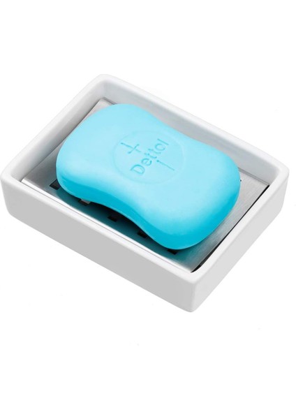 Esinti Sanno Seramik Sabunluk Tutucu Paslanmaz Çelik Sabunluk Çift Katmanlı Drenaj Sabun Kutusu Banyo Ve Duş Için (Yurt Dışından) modelleri