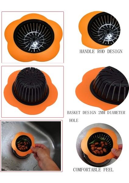 4'Lü Paket Silikon Mutfak Lavabo Süzgeci, Drenaj Süzgeçleri, Büyük Geniş Taraf 4,5" Çap (4,5" Çap, 4 Renk) (Yurt Dışından) indirimleri