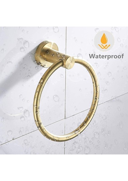 Havlu Halkası Duvara Monte Yuvarlak 304 Paslanmaz Çelik Altın Havlu Tutucu Banyo Veya Mutfak Duş Banyo Aksesuarı 16 Cm (Yurt Dışından) modelleri