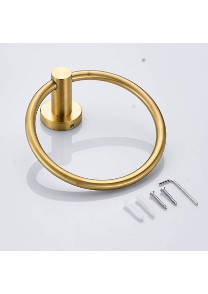 Havlu Halkası Duvara Monte Yuvarlak 304 Paslanmaz Çelik Altın Havlu Tutucu Banyo Veya Mutfak Duş Banyo Aksesuarı 16 Cm (Yurt Dışından) fırsatları