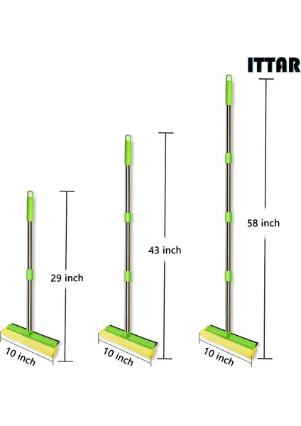 Evrensel Pencere Kazıyıcı, 58 "Uzatma Çubuğu, Pencere Temizleme Aracı, 10" Uzun Saplı Sünger Araç Ön Camı Kazıyıcı (Yurt Dışından) fiyatları