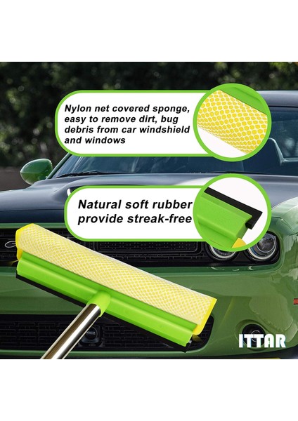 Evrensel Pencere Kazıyıcı, 58 "Uzatma Çubuğu, Pencere Temizleme Aracı, 10" Uzun Saplı Sünger Araç Ön Camı Kazıyıcı (Yurt Dışından) fırsatları