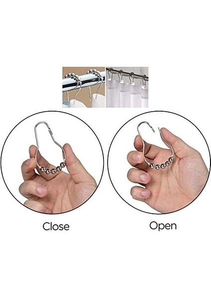 Paslanmaz Çelik Duş Halkaları, 12 Parça Duş Perdesi Kancaları Küçük S Banyo Duş Çubuğu Için Kancalar (Gümüş) (Yurt Dışından) modelleri