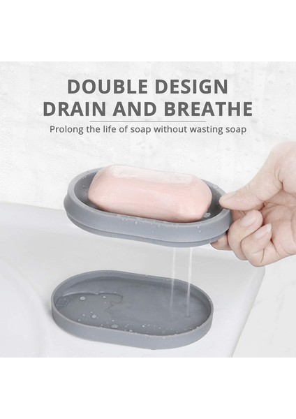 Kufung Sabunluk, Plastik Sabunluk, Banyo Duşu Için Sabunluk Tutucu Şelale Süzgeç Mutfak, Sabunu Kuru Tut Ve Temizlemesi Kolay (Gri, Plastik-Oval Şekil) (Yurt Dışından) fırsatları