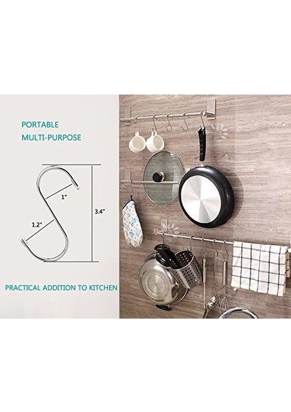 20'Li Paket 3,4 Inç S-Kanca Paslanmaz Çelik Metal Elbise Askısı Asma Kancaları (Yurt Dışından) fiyatları
