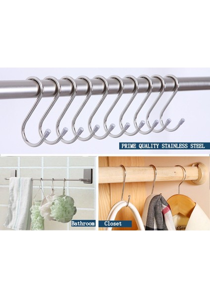 20'Li Paket 3,4 Inç S-Kanca Paslanmaz Çelik Metal Elbise Askısı Asma Kancaları (Yurt Dışından) fırsatları