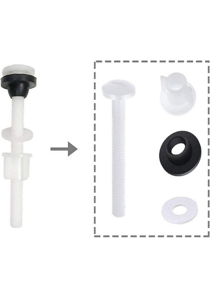 4 Paket Klozet Vidaları, 3 "Evrensel Plastik Klozet Cıvataları, Yıkayıcılar Değiştirme, Üstten Montajlı Klozet Menteşeleri Için Tava Kafası Klozet Cıvataları Ve Somunları (Yurt Dışından) modelleri