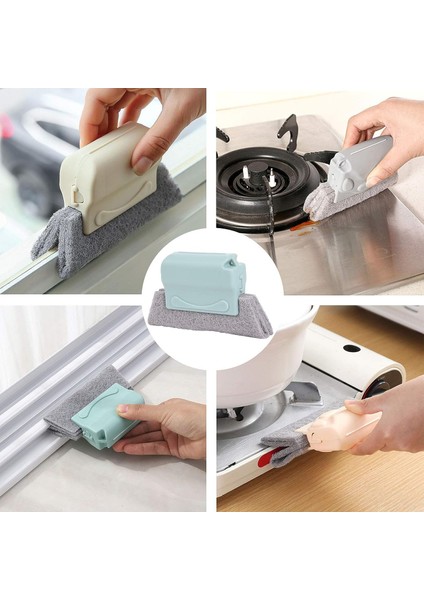 3'Lü Paket Pencere Yuvası Temizleme Fırçası, Elde Taşınabilir Aralık Temizleme Aracı, Sabit Fırça Başlığı Tasarımı Ovma Pedi Malzemesi (Yurt Dışından)