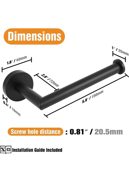 Porte Rouleau Siyah Kağıt Tuvalet (Siyah Mat) (Yurt Dışından) modelleri
