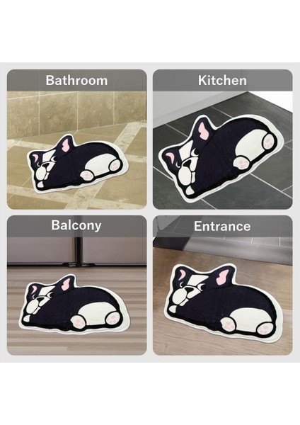 Sevimli Hayvan Kapalı Mat Fransız Bulldog Zemin Mat Ev Dekor Banyo Paspas 23.62 "X 15.74" (Yurt Dışından) modelleri