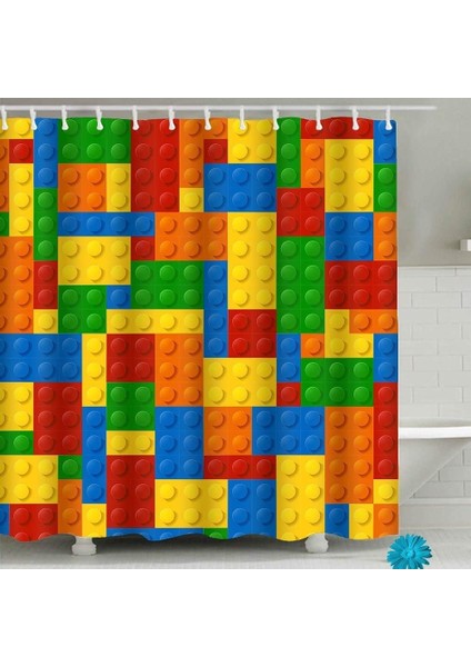 Esinti Renkli Çocuk Duş Perdeleri, 12 Kancalı Komik Banyo Duş Perdesi (Yurt Dışından)