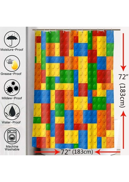 Esinti Renkli Çocuk Duş Perdeleri, 12 Kancalı Komik Banyo Duş Perdesi (Yurt Dışından) modelleri