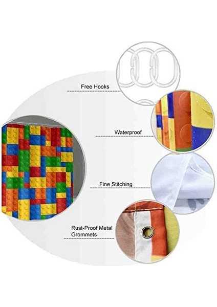 Esinti Renkli Çocuk Duş Perdeleri, 12 Kancalı Komik Banyo Duş Perdesi (Yurt Dışından) fırsatları