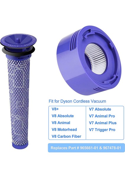 Dyson Için Breeze Filtresi, Dyson V8 V7 Için Yedek Filtre, Dyson V6 V7 V8 Için 2 Adet Ön Filtre, Dyson V7 V8 Için 2 Adet Temizleme Fırçası Aksesuar Kiti (Yurt Dışından)