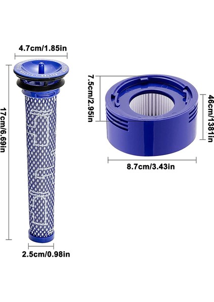 Dyson Için Breeze Filtresi, Dyson V8 V7 Için Yedek Filtre, Dyson V6 V7 V8 Için 2 Adet Ön Filtre, Dyson V7 V8 Için 2 Adet Temizleme Fırçası Aksesuar Kiti (Yurt Dışından)