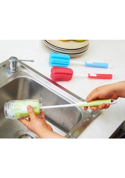 Ayarlanabilir Plastik Saplı Breeze Sünger Temiz Fırça, Kahve Bardakları Pot Süt Kupası Kupalar Şarap Şişesi Biberonlar Mutfak Temiz Bulaşık Biberon, 3 Pc (Renk Rastgele) (Yurt Dışından) fiyatları
