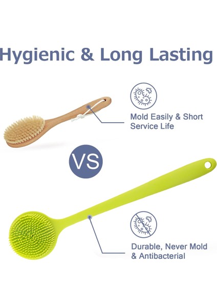 Esinti Ev Silikon Banyo Fırçası Uzun Saplı Temizleyici Çok Amaçlı Uzun Saplı Banyo Fırçası Masaj Banyo Fırçası (Yurt Dışından) modelleri