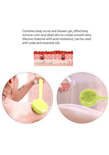 Esinti Ev Silikon Banyo Fırçası Uzun Saplı Temizleyici Çok Amaçlı Uzun Saplı Banyo Fırçası Masaj Banyo Fırçası (Yurt Dışından) indirimleri