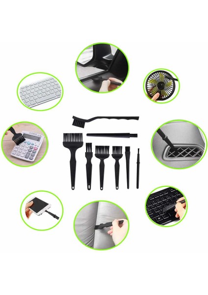 Usb Kablosuz Klavye Mini Temizleyici, 8'İ 1 Arada Saplı Naylon Anti-Statik Fırça Temizleme Kiti (Yurt Dışından)