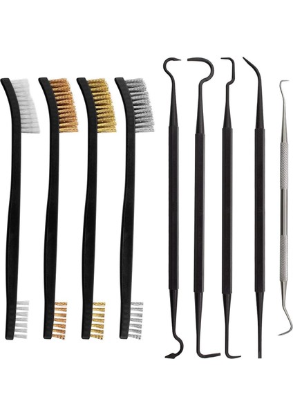 Esinti Paslanmaz Çelik Fırça, 9 Parça Küçük Pirinç Fırça Mini Tel Fırça Naylon Fırça, El Tel Fırça Temizleme Fırçası Ovma Pas Tozu Sökücü (17cm) (Yurt Dışından)